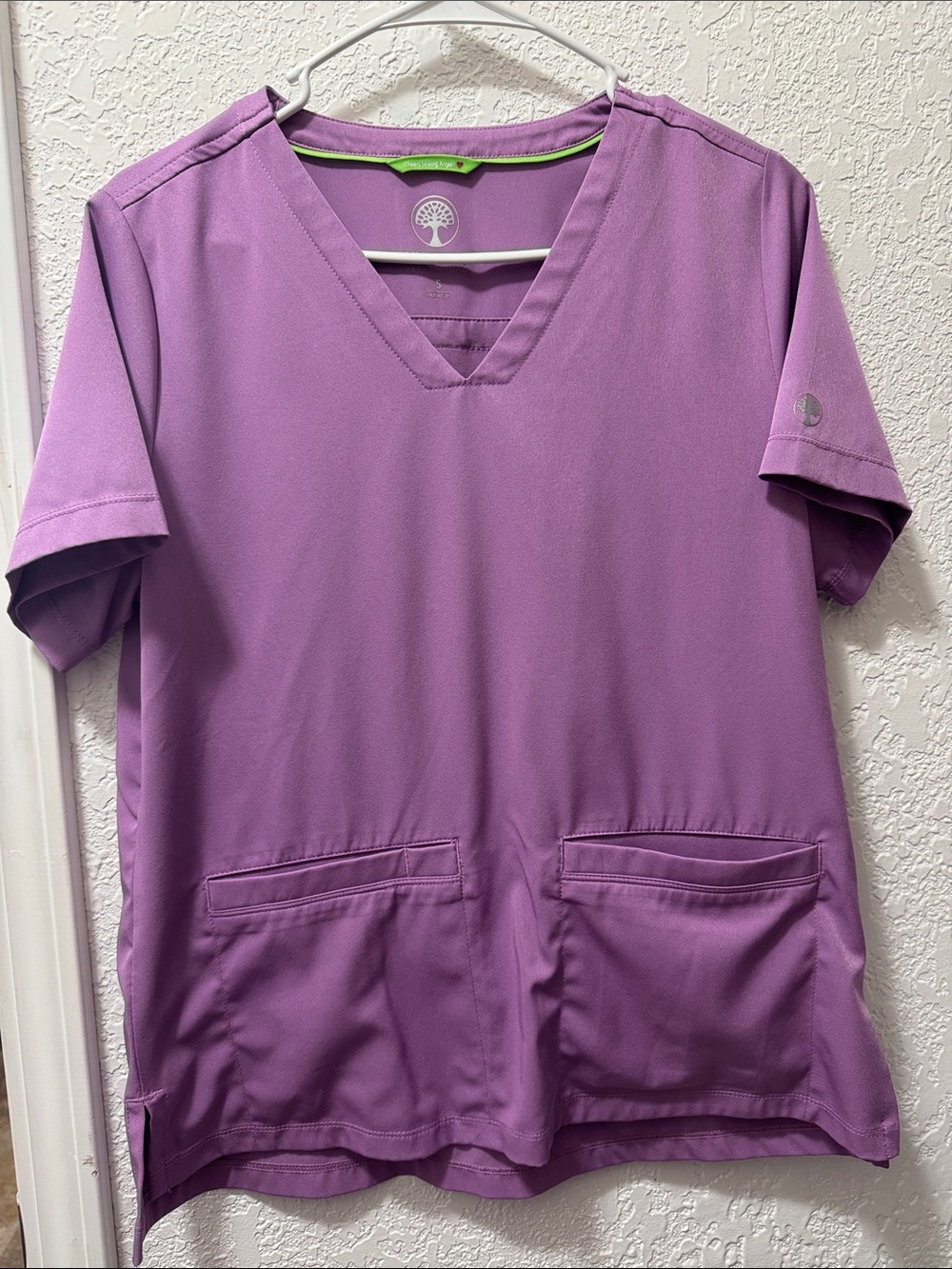Healing Hands Purple Scrub Set with Jogger Pants
